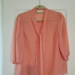 Sheer peach/pink blouse